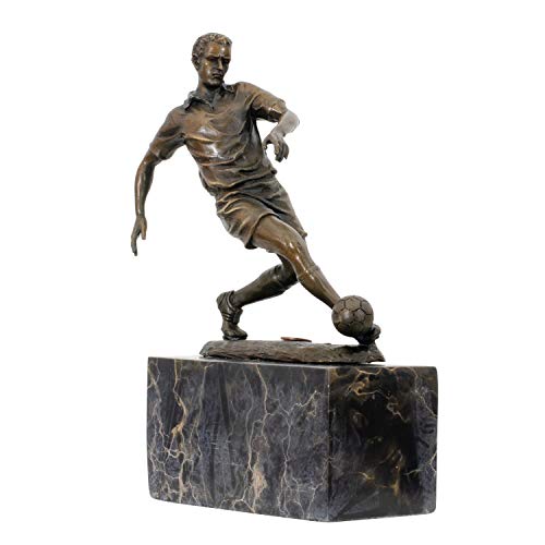 Bronzeskulptur Fussball Bronze Skulptur Figur Pokal Trophäe Verein Statue von aubaho