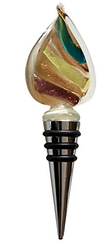 Flaschenverschluss Glasverschluss Glaskorken braun Murano Stil Bottle Stopper von aubaho