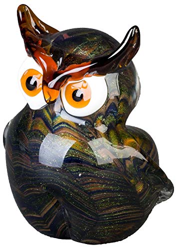 Glasfigur Figur Skulptur Eule Glas Glasskulptur im Murano Antik-Stil - 15cm von aubaho