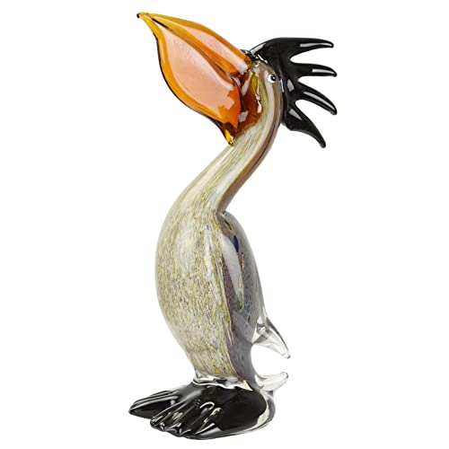 aubaho Glasfigur Figur Skulptur Glas Glasskulptur Pelikan Murano-Stil Antik-Stil 30cm von aubaho