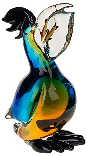 Glasfigur Figur Skulptur Pelikan Glas Glasskulptur Vogel Murano Antik-Stil 25cm von aubaho