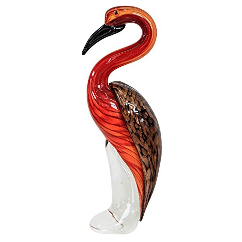 Glasfigur Flamingo Glas im Murano Antik Stil 32cm von aubaho