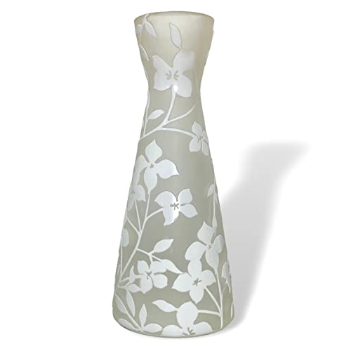 Glasvase Glas Blumen Vase Antik-Stil 30cm Tischvase im Stil des Nancy Jugendstil von aubaho