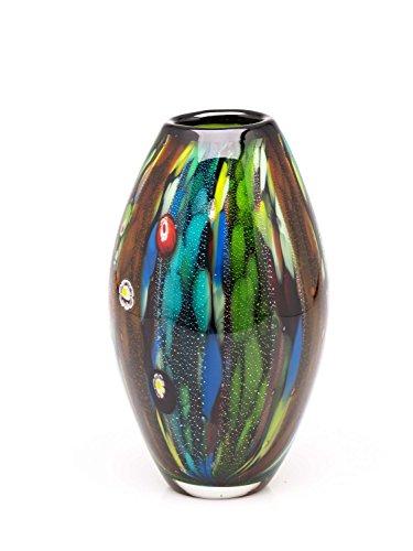 Glasvase Glas Vase Italien Murano Antik-Stil schwere Tischvase Glass 25cm von aubaho