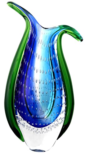 Glasvase Glas Vase im Italien Murano-Antik-Stil Höhe 27cm 2kg Tischvase Moderne von aubaho