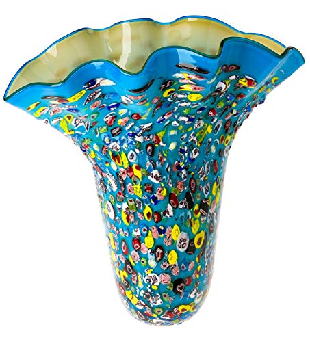 Glasvase Glas Vase im Italien Murano antik Stil 42cm schwere Tischvase Glass von aubaho