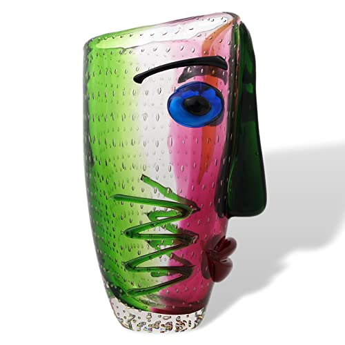 Glasvase Vase Gesicht Glas im Murano Antik Stil 30cm Glasvase Vase Gesicht Glas im Murano Antik Stil 30cm von aubaho