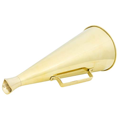 Megaphon Megafon Messing Sprachrohr Flüstertüte Maritim Nebelhorn Antik-Stil von aubaho