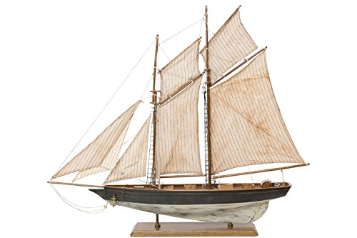 Modellschiff Segelyacht Yacht Holz Schiff Boot Segelschiff 85cm kein Bausatz von aubaho