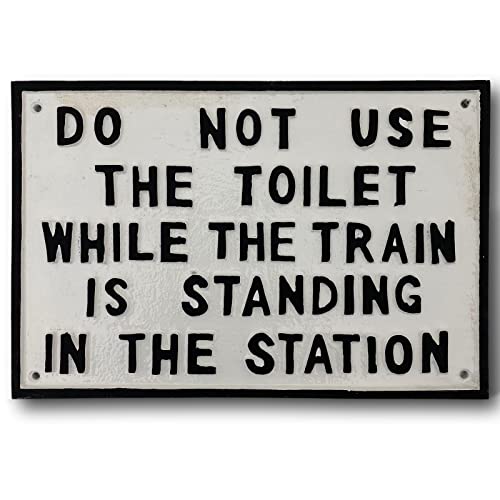 Schild Wandschild DO NOT USE The Toilet While Train Eisenbahn Lok Antik-Stil von aubaho