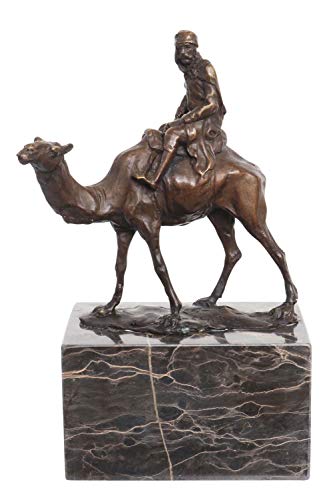 aubaho Skulptur Kamel Reiter Antik-Stil Bronzeskulptur Bronze Figur Statue 22cm von aubaho