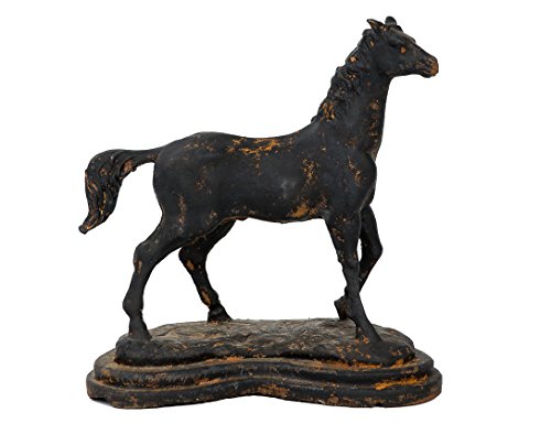 Skulptur Pferd auf Einer Plinthe Figur Eisen 4,6kg Garten Sculpture Iron Horse von aubaho