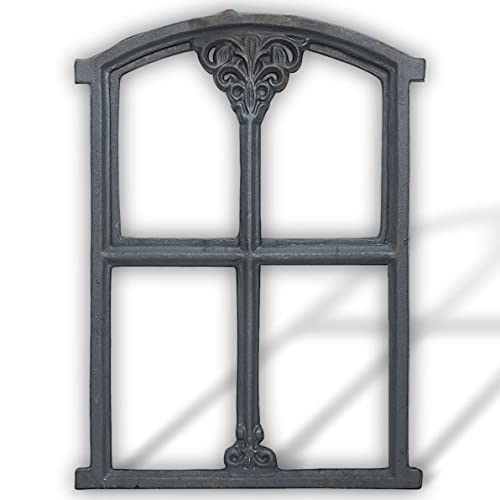 Stallfenster Fenster Klappe Scheunenfenster Eisenfenster grau 47cm Antik-Stil von aubaho