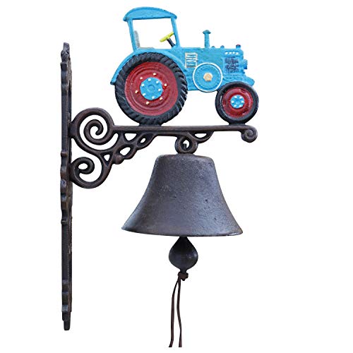 aubaho Wandglocke Türglocke Glocke Gusseisen Traktor Dekoration Eisen Antik-Stil 40cm von aubaho
