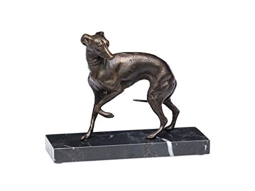 Windhund Jagdhund Skulptur Figur Jagd Bronzeoptik whippet greyhound sculpture von aubaho