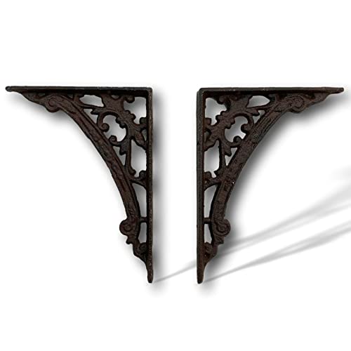 aubaho 2X Regalhalter Regalstütze Regalkonsole Regal Halter antik Stil Eisen Iron von aubaho
