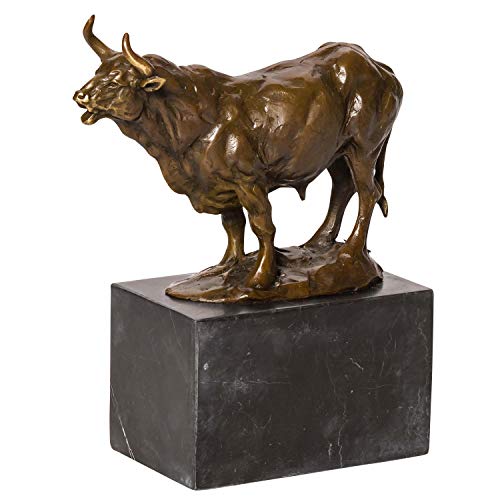 BRONZESKULPTUR STIER BULLE BULL BRONZE MARMOR FIGUR SKULPTUR BRONZEFIGUR von aubaho