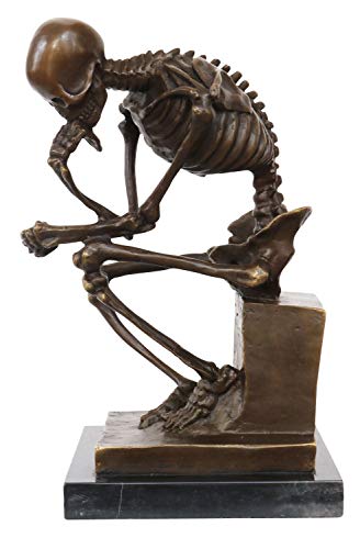 aubaho Bronze Skelett Denker Mann Bronzefigur Bronzeskulptur nach Rodin Skulptur Figur Replik Kopie von aubaho