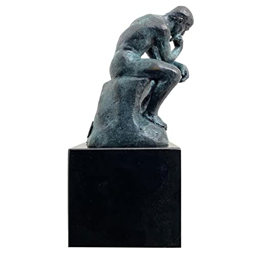 aubaho Bronze der Denker Mann Bronzeskulptur Bronzefigur nach Rodin coloriert Replik Bronze Figur Skulptur von aubaho