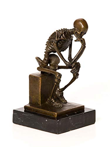 aubaho Bronze nach Rodin Skelett Gerippe Denker Bronzefigur Bronzeskulptur Anatomie Replik Kopie von aubaho