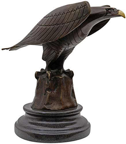 aubaho Bronzeskulptur Adler Bronze Figur Statue Bronzefigur Skulptur im Antik-Stil 21cm von aubaho