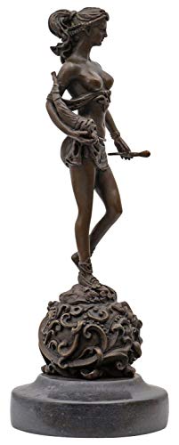 aubaho Bronzeskulptur Amazone im Antik-Stil Bronze Figur 24cm von aubaho