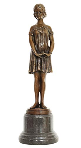 aubaho Bronzeskulptur Bronze Figur die Unschuld nach Chiparus Antik-Stil Replik von aubaho