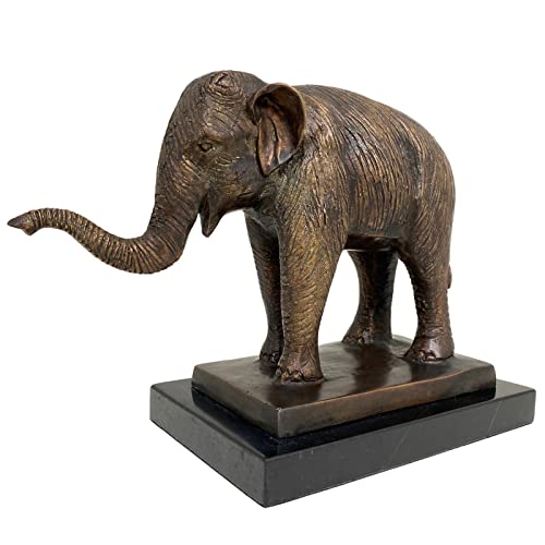 aubaho Bronzeskulptur Elefant Afrika Figur Skulptur Bronzefigur 30cm antik Stil von aubaho