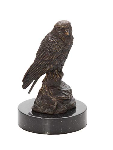 aubaho Bronzeskulptur Falke Vogel Bronze Figur Skulptur Jagd Antik-Stil Bronzefigur von aubaho