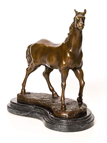aubaho Bronzeskulptur Pferd 6kg Bronze Statue 32cm Skulptur Figur Antik-Stil Horse von aubaho