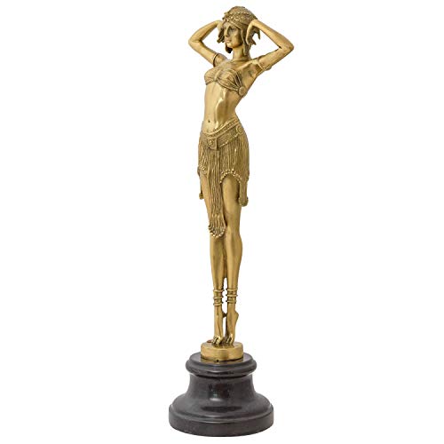 aubaho Bronzeskulptur Tänzerin Bronze Skulptur Figur Statue Tanz Art-Deco-Stil (a) von aubaho