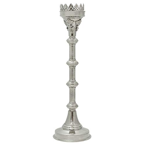 aubaho Kerzenleuchter 63cm Altarleuchter Kerzenständer Kirche Altar Antik-Stil Silber Kirchenleuchter von aubaho