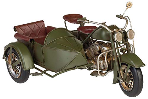 aubaho Modell Motorradgespann Motorrad Gespann Oldtimer Blech Metall Antik-Stil 28cm von aubaho