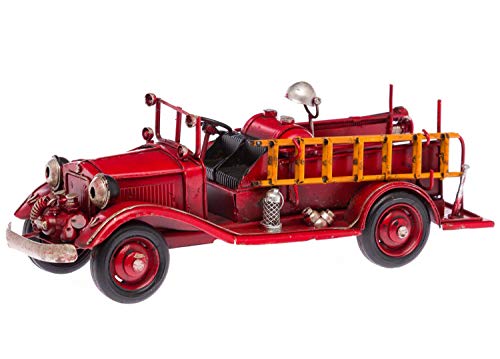 aubaho Nostalgie Feuerwehrauto Modellfahrzeug Feuerwehr 25,5cm Auto Blech Firetruck von aubaho