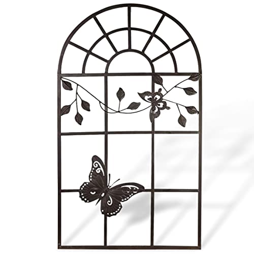 aubaho Nostalgie Stallfenster Fenster Metall Rahmen Schmetterling Antik-Stil braun 97cm von aubaho