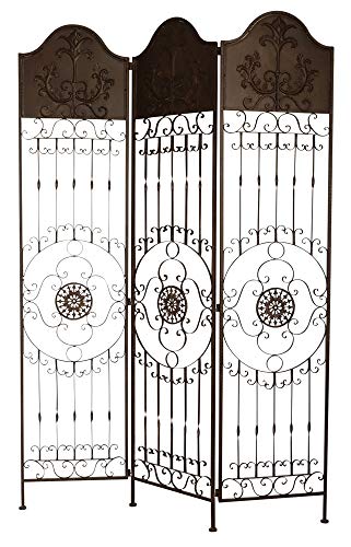 aubaho Paravent Pergola Spalier Rankhilfe Zaun 19kg Metall antik Stil Raumteiler braun von aubaho