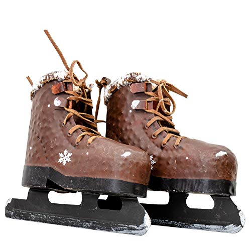 aubaho Schlittschuhe zum Aufhängen Metall EIS Winter Dekoration Antik-Stil 22cm von aubaho