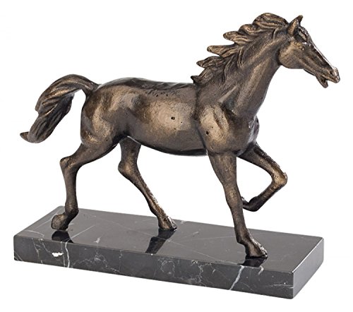 Skulptur Pferd 24cm Schreibtisch Statue Eisen Figur antik Stil horse iron von aubaho