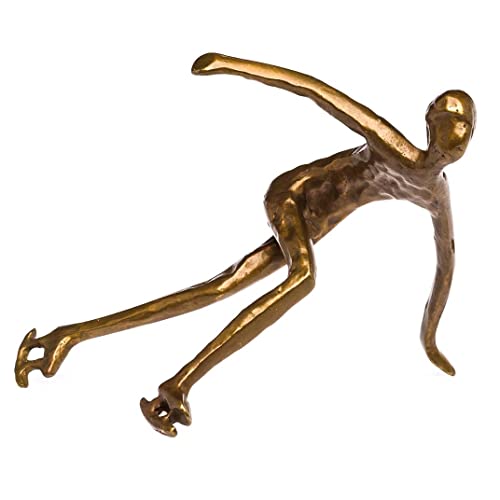aubaho Skulptur Schlittschuhläufer Eisschnelllauf Antik-Stil Bronze Figur Pokal Trophäe Bronzefigur von aubaho