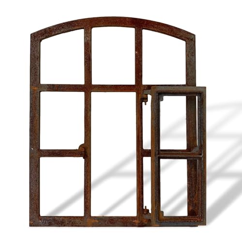 Stallfenster Rost Fenster zum Öffnen Scheunenfenster 71cm Eisen Antik-Stil Eisenfenster Deko Garten von aubaho