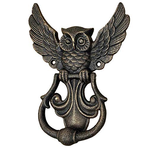 aubaho Türklopfer Eule Uhu Figur Skulptur Eisen Antik-Stil 20cm von aubaho