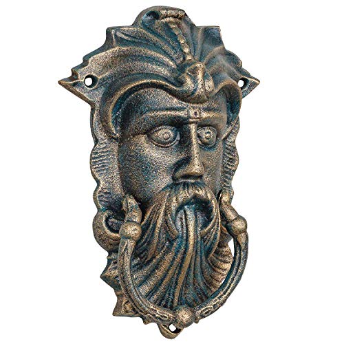 aubaho Türklopfer Seefahrer Mittelalter Gesicht Figur Skulptur Eisen Antik-Stil 25cm von aubaho