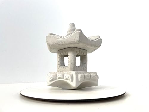 auerco Steintempel im japanischen Stil Mini Yukimi - Handgefertigte Gartenfigur aus regionalem Steinguss - Zen - Dekoration für Garten & Terasse - wetterfest & langlebig von auerco