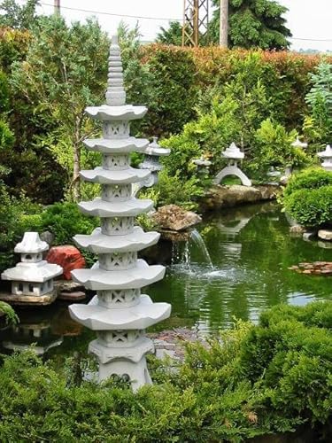 auerco Steintempel im japanischen Stil 'Pagode 7 stöckig' - Handgefertigte Gartenfigur aus regionalem Steinguss - Zen - Dekoration für Garten & Terasse - wetterfest & langlebig auerco Steintempel im japanischen Stil 'Pagode 7 stöckig' - Handgefertigte Gartenfigur aus regionalem Steinguss - Zen - Dekoration für Garten & Terasse - wetterfest & langlebig von auerco