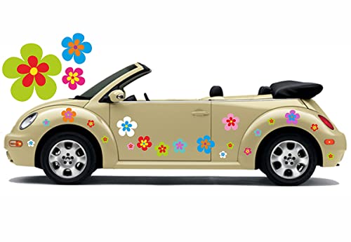 Hippie Blumen Aufkleber, Autoaufkleber Hippie 030 - bunt gemischt (16) von aufgeklebt.de