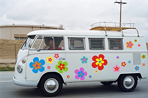 Hippie Blumen Aufkleber, Autoaufkleber Hippie 030 - in edler Matt Optik, bunt gemischt !! Hippie Blumen Aufkleber, Autoaufkleber Hippie 030 - in edler Matt Optik, bunt gemischt !! von aufgeklebt.de