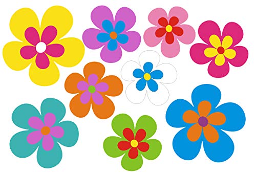 Autoaufkleber, Blumendesign: Mini 08-51 Stück - bunt gemischt! von aufgeklebt.de