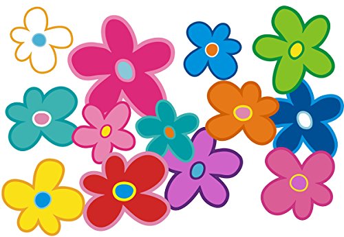 aufgeklebt.de Mini-Autoaufkleber, Blumendesign: Mini 12-51 Stück - bunt gemischt! von aufgeklebt.de