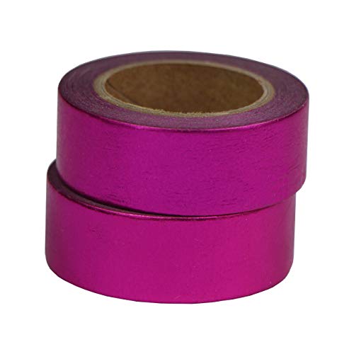 aufodara 2 Rollen à 10 m x 15 mm Washi Tape Set Abdeckband Deko Glitter Metallic Malerei DIY Scrapbook Crafting (Pink) von aufodara