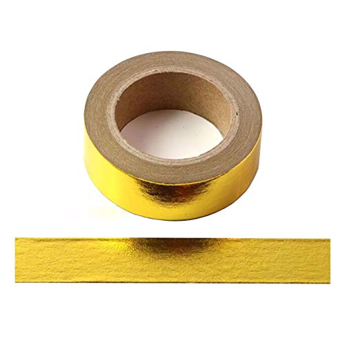 aufodara 2 Rollen à 10 m x 15 mm Washi Tape Set Abdeckband Deko Glitter Metallic Painting DIY Scrapbook Crafting (Gold) von aufodara